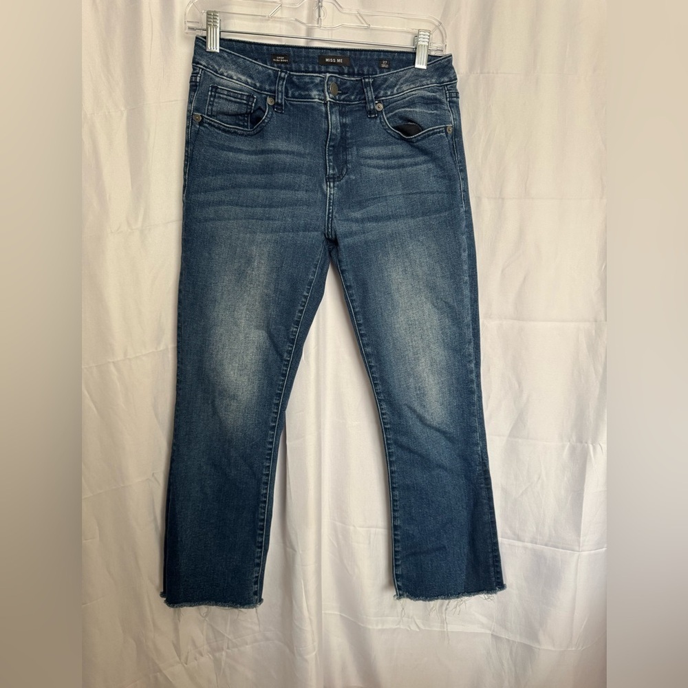 Miss Me Blue Crop Slim Boot Jeans Size 27